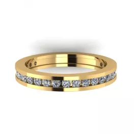 Channel Setting Eternity Diamond Ring Yellow Gold