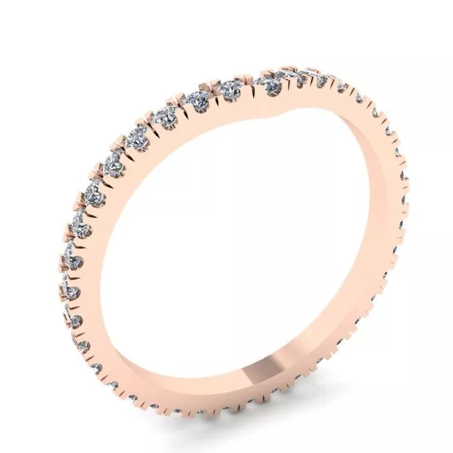 Curved Diamond Eternity Band Rose Gold - Photo 3