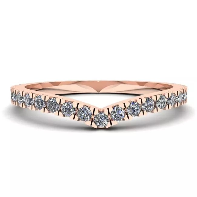 Curved Diamond Eternity Band Rose Gold