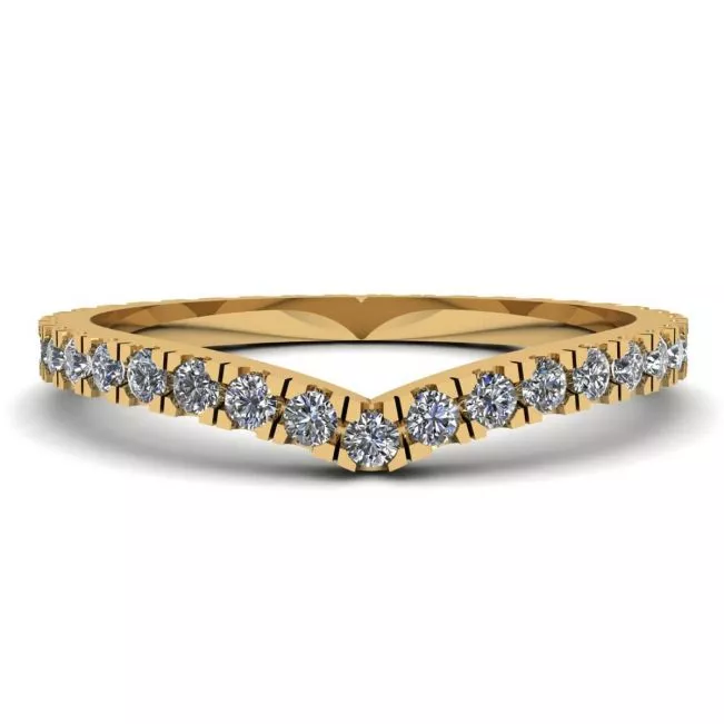 Curved Diamond Eternity Band Yellow Gold