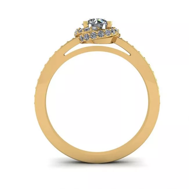 Golden Ring with Diamonds - Photo 1