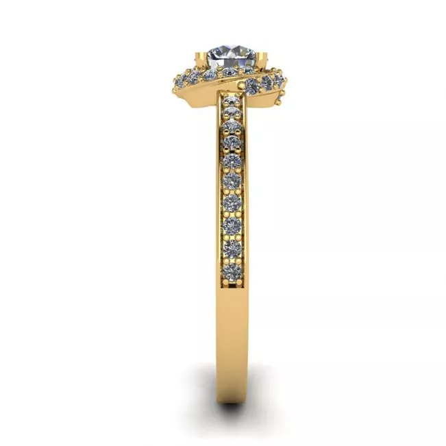 Golden Ring with Diamonds - Photo 2