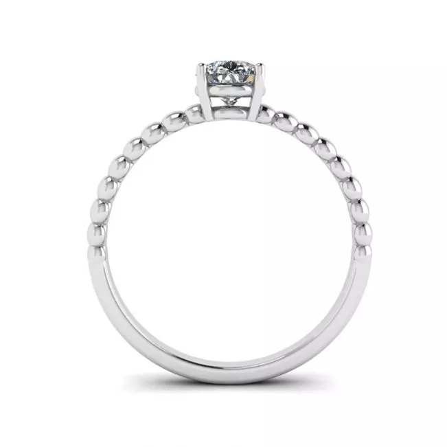 Beaded Band Pear Cut Engagement Ring - Photo 1