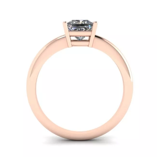 Princess Cut Simple Solittaire Ring in Rose Gold - Photo 1