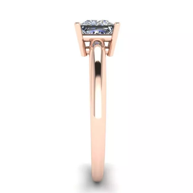 Princess Cut Simple Solittaire Ring in Rose Gold - Photo 2