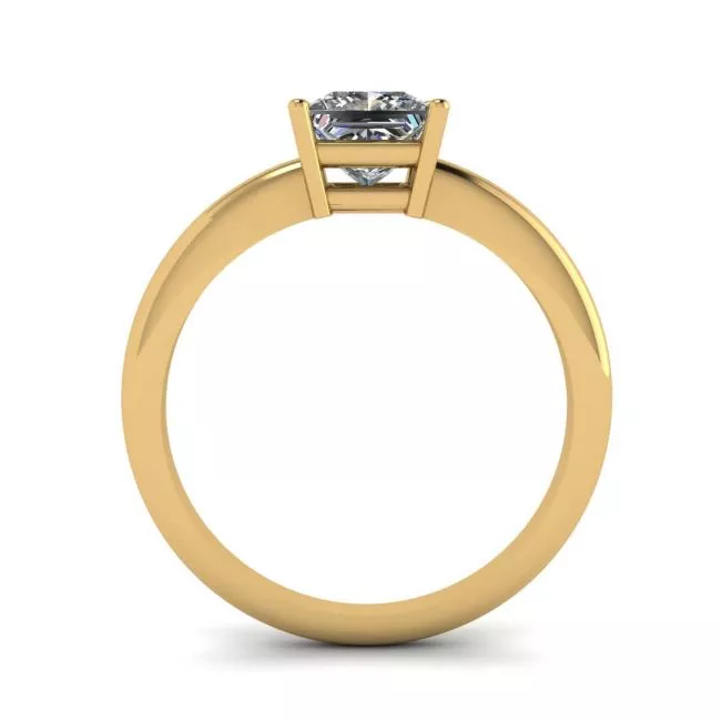 Princess Cut Simple Solittaire Ring in Yellow Gold - Photo 1