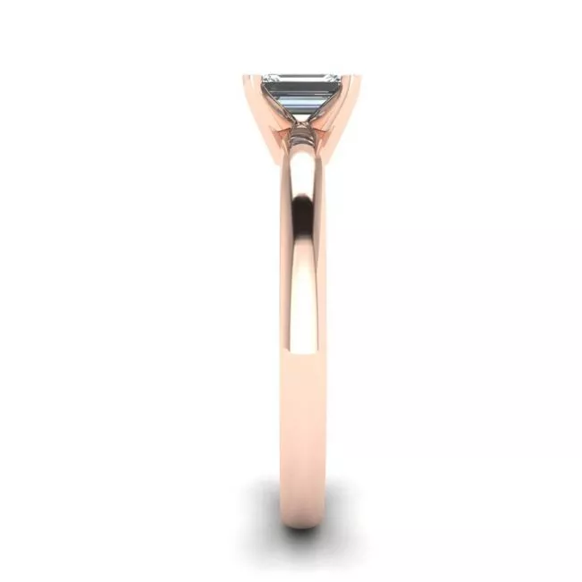 Rectangular Diamond Ring in White-Rose Gold - Photo 2