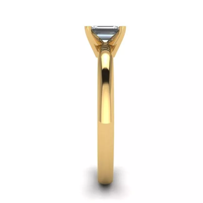 Rectangular Diamond Ring in White-Yellow Gold - Photo 2