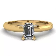 Rectangular Diamond Ring in White-Yellow Gold