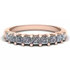 9 Square Princess Diamond Ring Rose Gold