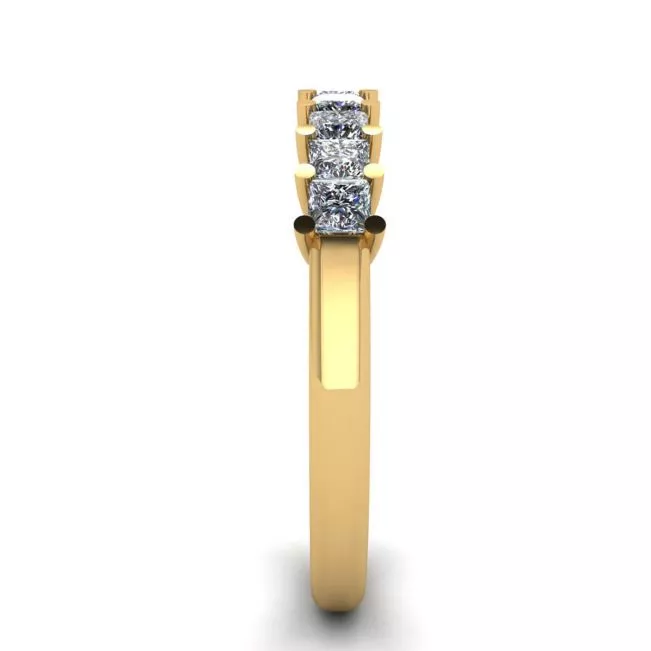 9 Square Princess Diamond Ring Yellow Gold - Photo 2