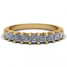 9 Square Princess Diamond Ring Yellow Gold