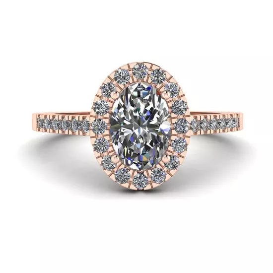 Oval Diamond Ring Rose Gold, Enlarge image 1