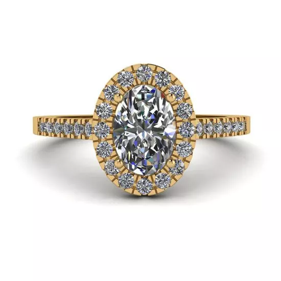 Oval Diamond Ring Yellow Gold, Enlarge image 1