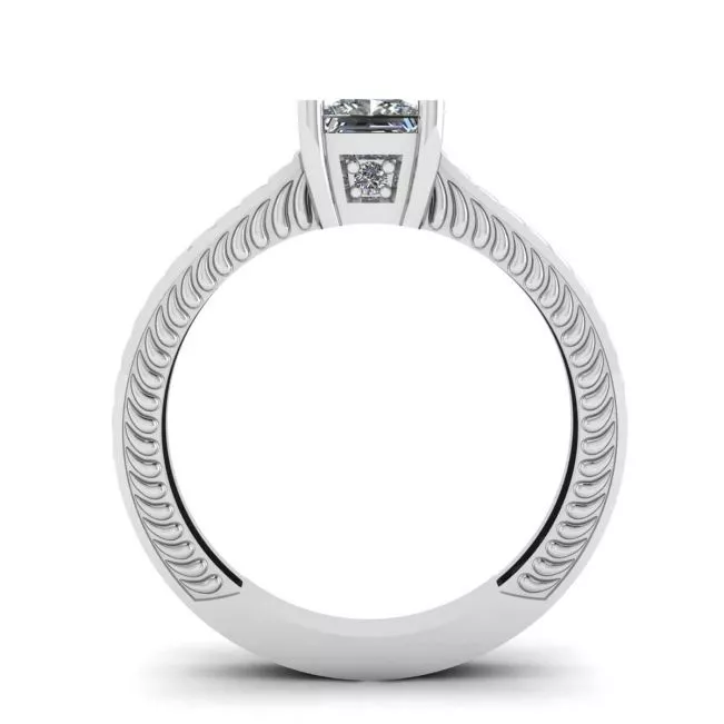Oriental Style Princess Cut Diamond Ring - Photo 1