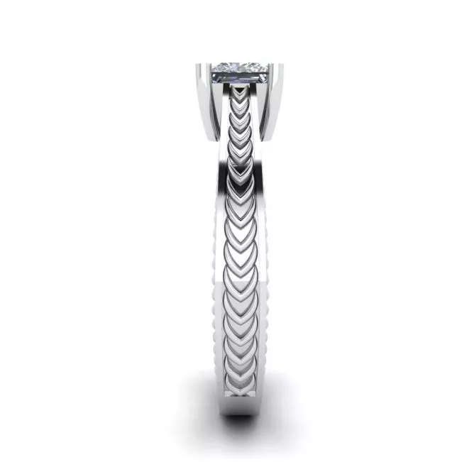 Oriental Style Princess Cut Diamond Ring - Photo 2