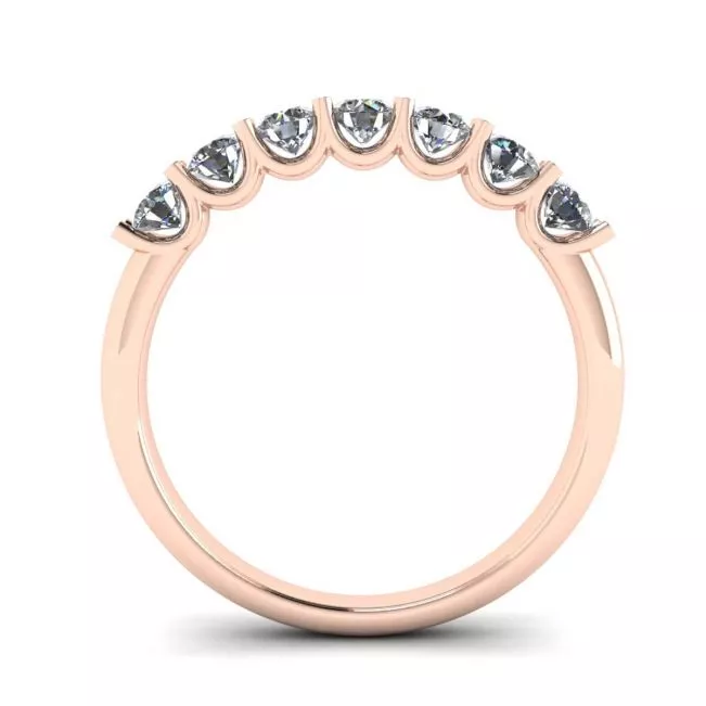 Classic Seven Round Diamond Ring Rose Gold - Photo 1