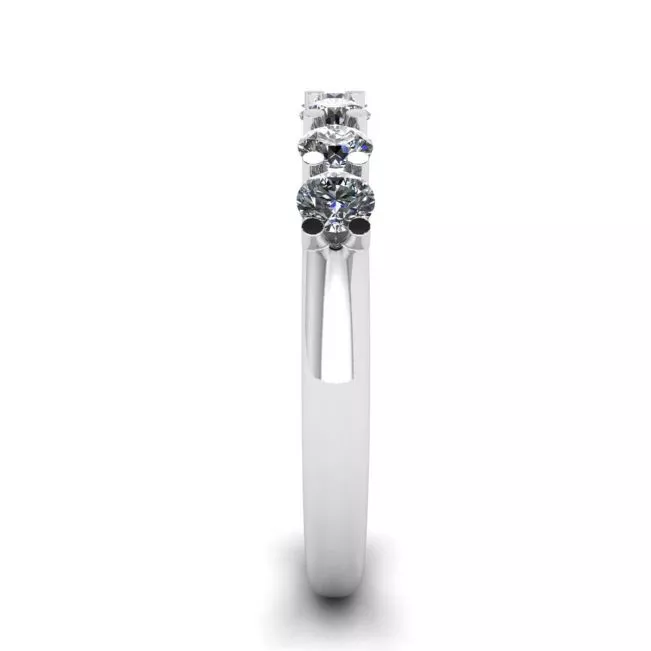 Classic Seven Round Diamond Ring White Gold - Photo 2