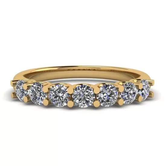 Classic Seven Round Diamond Ring Yellow Gold, Enlarge image 1