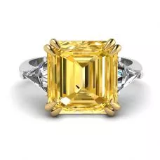 Emerald Cut Yellow Sapphire Ring White Gold