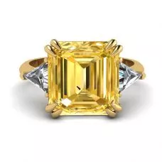 Emerald Cut Yellow Sapphire Ring Yellow Gold