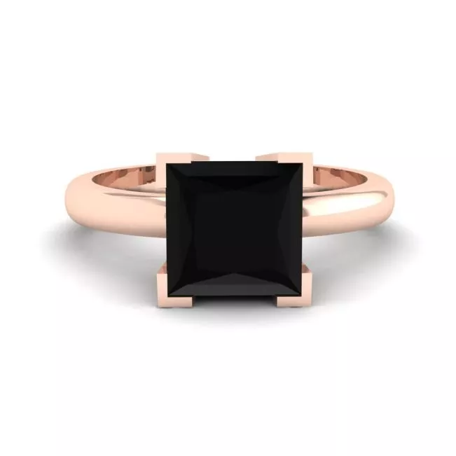 Black Diamond Ring Rose Gold