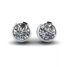 Round Diamond Studs White Gold 