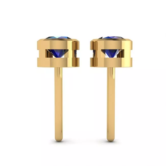 Sapphire Stud Earrings in Yellow Gold - Photo 1