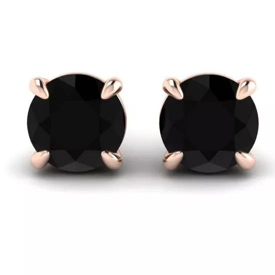 5 mm black diamond stud earrings  Rose Gold, Enlarge image 1