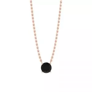 Classic Solitaire Diamond Necklace on Thin Chain Rose Gold