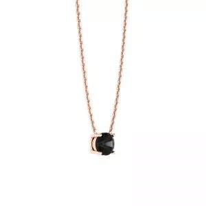 Classic Solitaire Diamond Necklace on Thin Chain Rose Gold - Photo 1