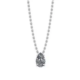 Pear Diamond Solitaire Necklace on Thin Chain