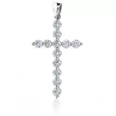 Cross Necklace with 12 diamonds in 18K White Gold
