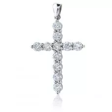 Cross Necklace with 11 diamonds (2х1.5 cm)
