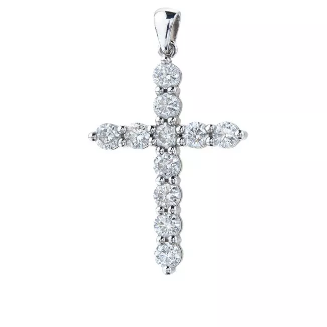 Cross Necklace with 11 diamonds