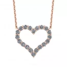 Diamond Heart Necklace in 18K Rose Gold