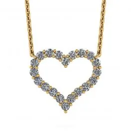 Diamond Heart Necklace in 18K Yellow Gold