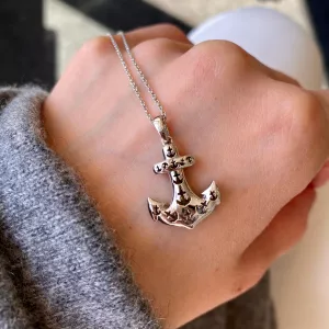 Anchor Sapphire Pendant in 18K Rose Gold - Photo 5