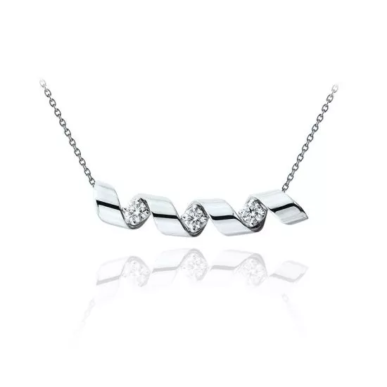 Smile Necklace with 0.99 cts of Diamonds - Ruban Collection, Enlarge image 1
